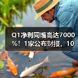 Q1净利同增高达7000%！1家公布财报，10家预告